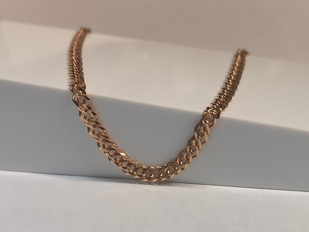 БРАСЛЕТ ПОЛНОВЕСНЫЙ Ромб двойной Au 585