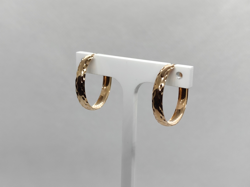 08-0316 СЕРЬГИ КОНГО Рифленые (Au 585)