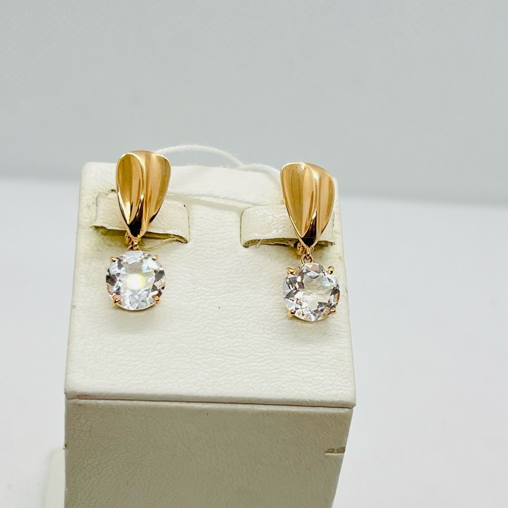 СКМ585 СЕРЬГИ С КАМНЕМ (Au 585)