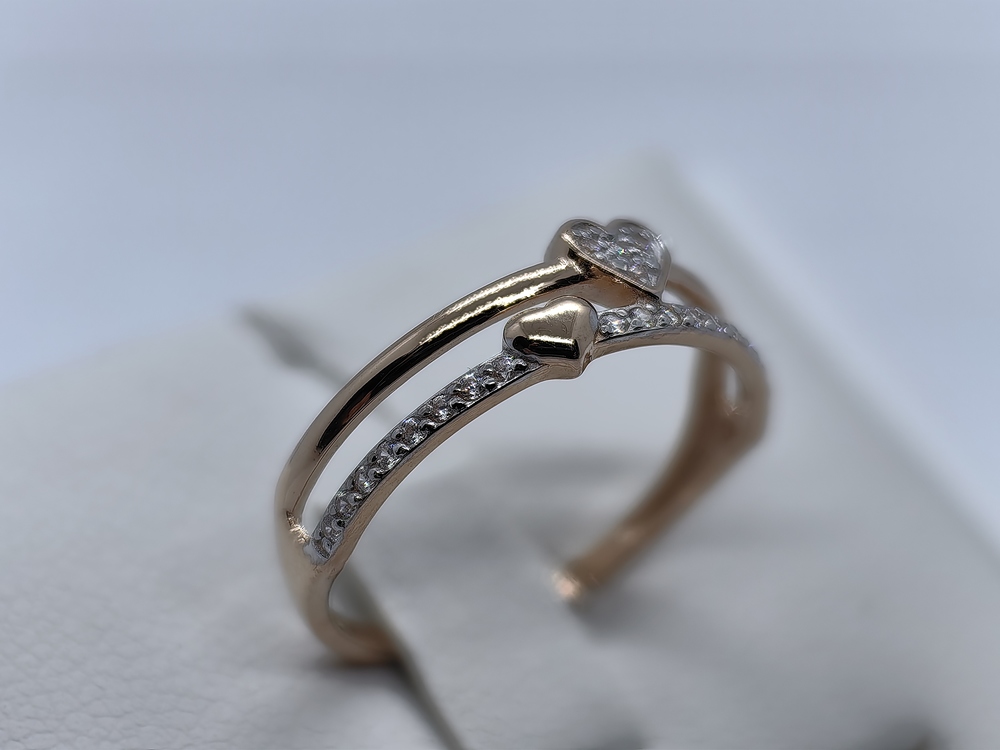 КОЛЬЦО С КАМНЯМИ (Au 585)