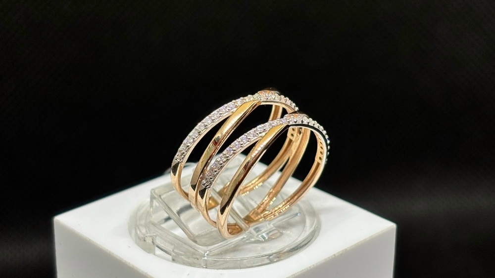 КОЛЬЦО С КАМНЯМИ (Au 585)