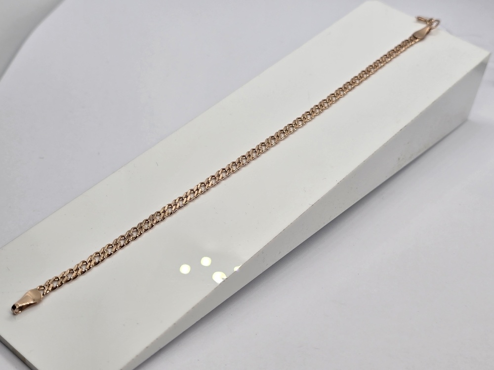 БРАСЛЕТ ПУСТОТЕЛЫЙ Ромб двойной (Au 585)