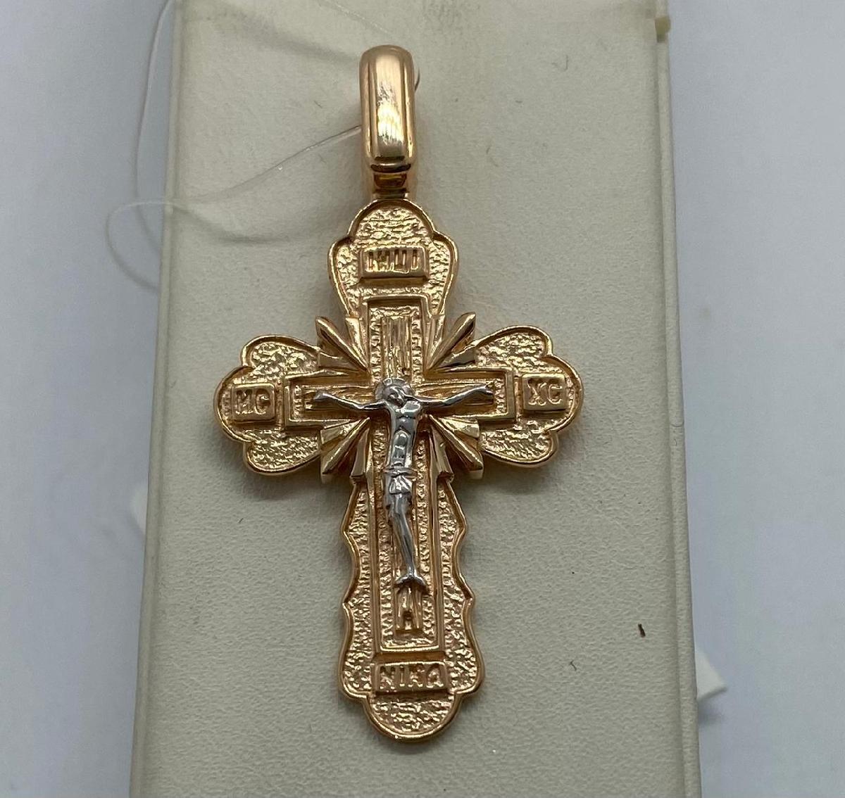 00-63-0028-00 ПОДВЕСКА КРЕСТ без камня (Au 585)