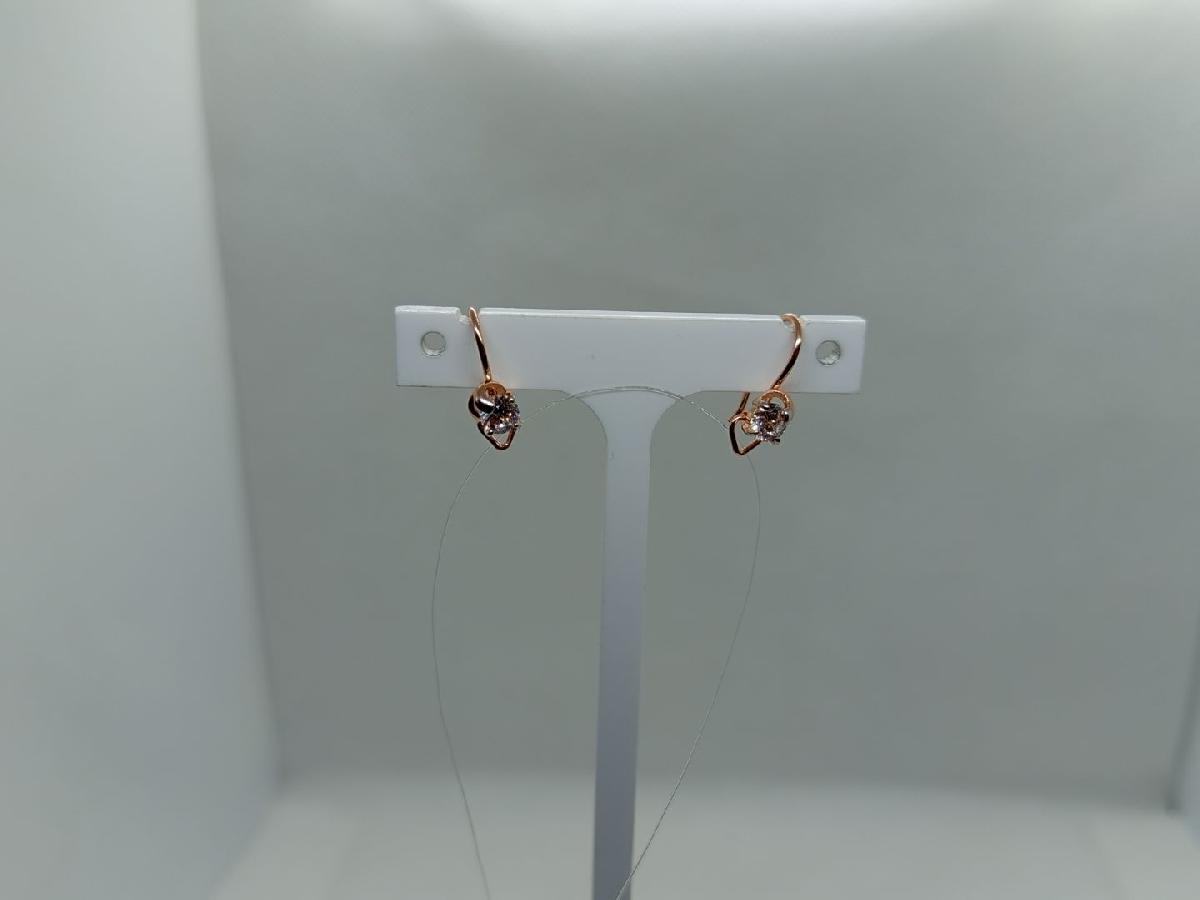 СЕРЬГИ ПЕТЕЛЬКА с камнем (Au 585)