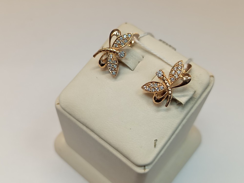 СКМИ585 СЕРЬГИ С КАМНЯМИ (Au 585)