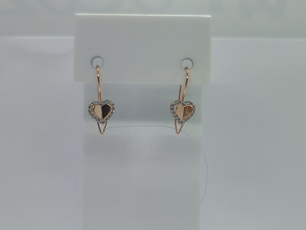 СЕРЬГИ ПЕТЕЛЬКА с камнями (Au 585)