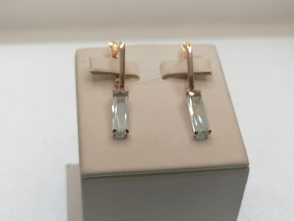 СЕРЬГИ АКВАМАРИН (Au 585)