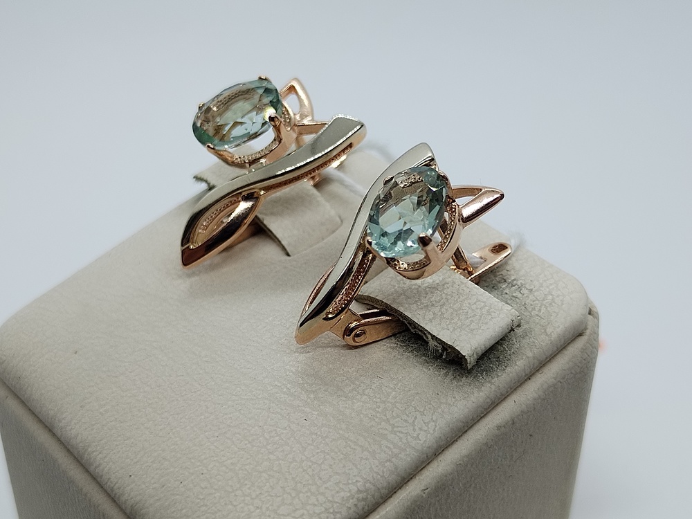 СЕРЬГИ С КАМНЕМ (Au 585)