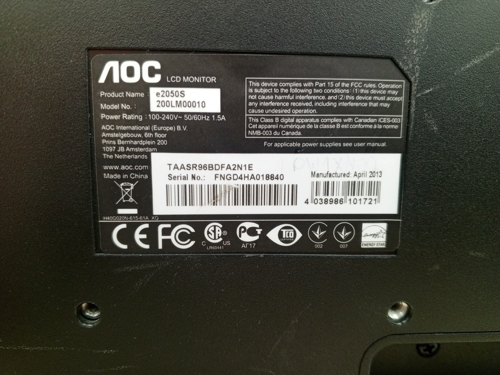 Монитор AOC 200LM00010