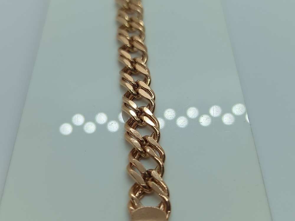 БРАСЛЕТ ПУСТОТЕЛЫЙ Ромб двойной Au 585