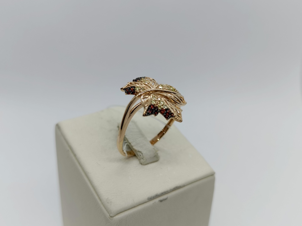 КОЛЬЦО С КАМНЯМИ (Au 585)