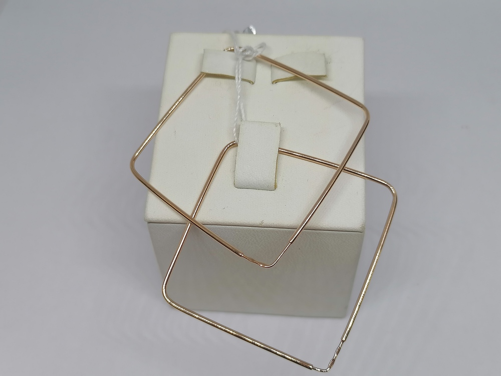 СЕРЬГИ КОНГО геометрия (Au 585)