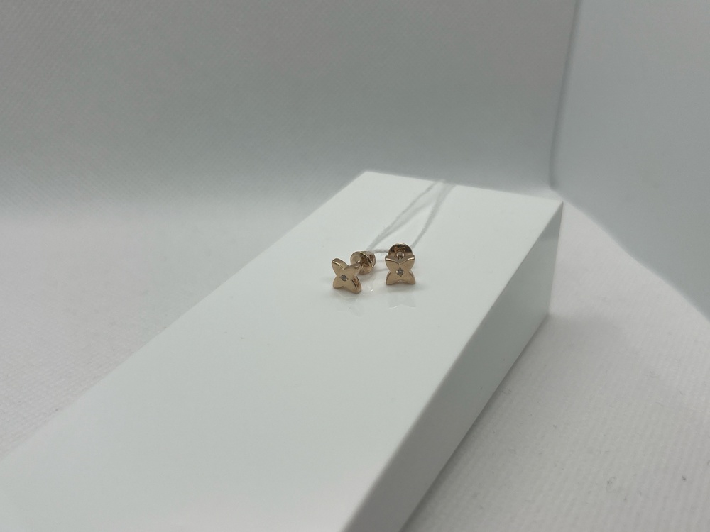 СЕРЬГИ ПУСЕТЫ с камнем (Au 585)