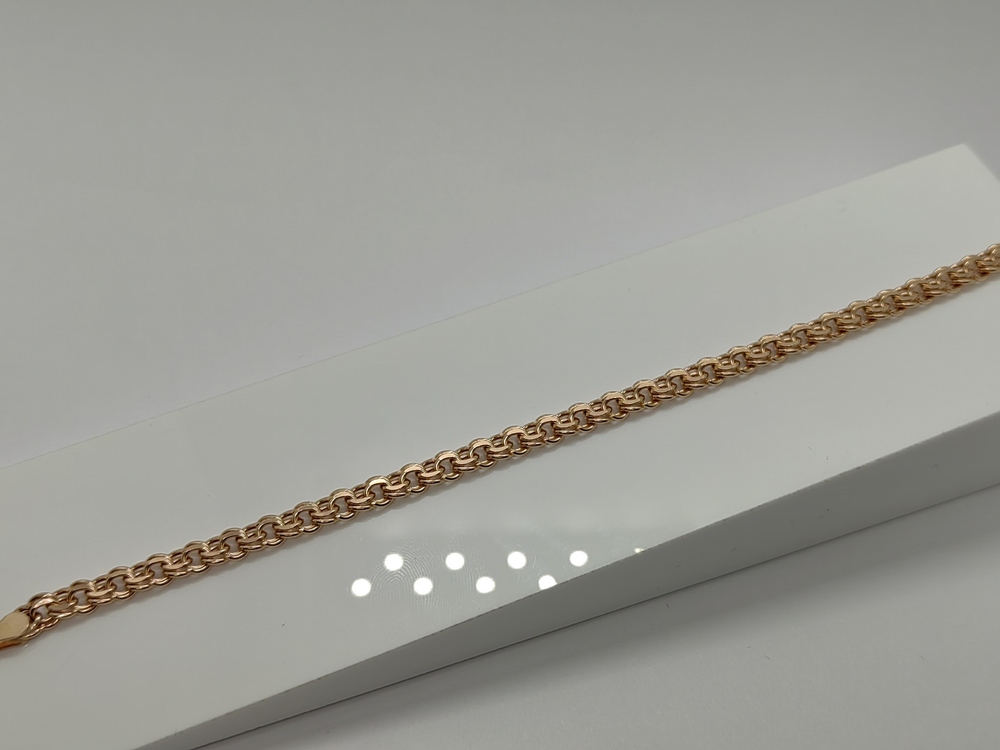 7080200П-20 БРАСЛЕТ ПУСТОТЕЛЫЙ Бисмарк (Au 585)