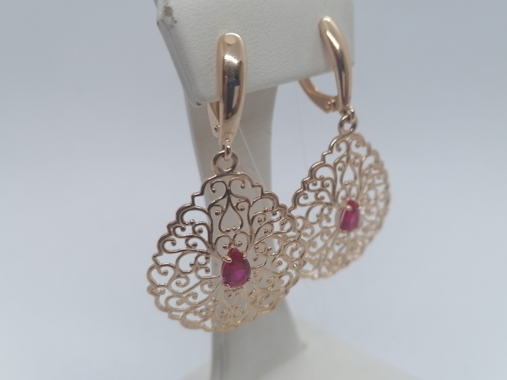 СЕРЬГИ С КАМНЕМ (Au 585)