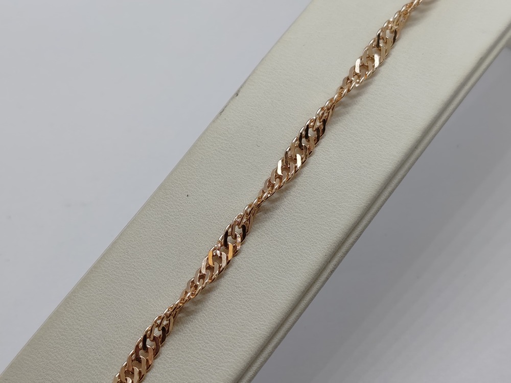 БРАСЛЕТ ПУСТОТЕЛЫЙ Ромб двойной (Au 585)