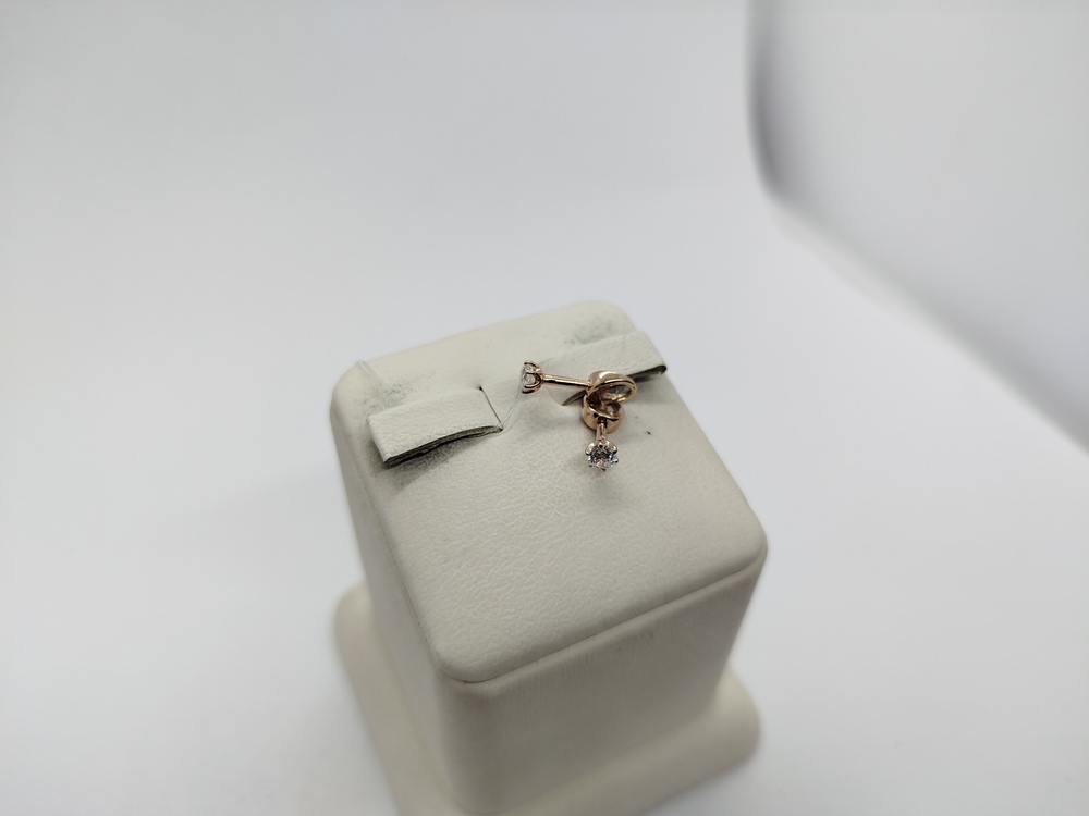 СЕРЬГИ ПУСЕТЫ с камнем (Au 585)