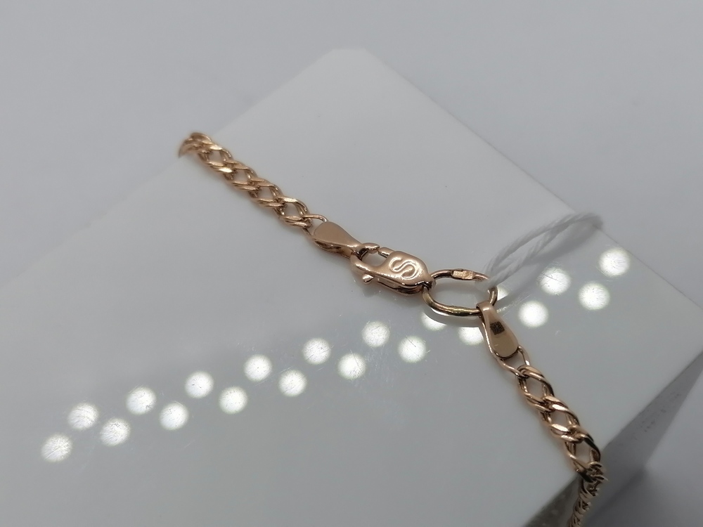 БРАСЛЕТ ПУСТОТЕЛЫЙ Ромб двойной Au 585