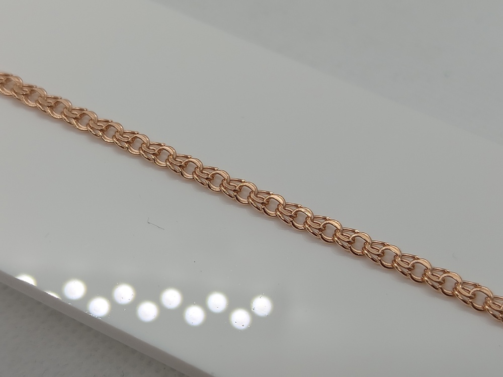 7050200П-16 БРАСЛЕТ ПУСТОТЕЛЫЙ Бисмарк (Au 585)