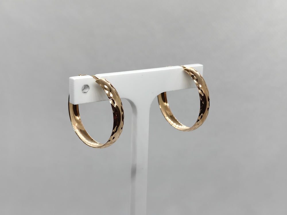 08-0316 СЕРЬГИ КОНГО Рифленые (Au 585)