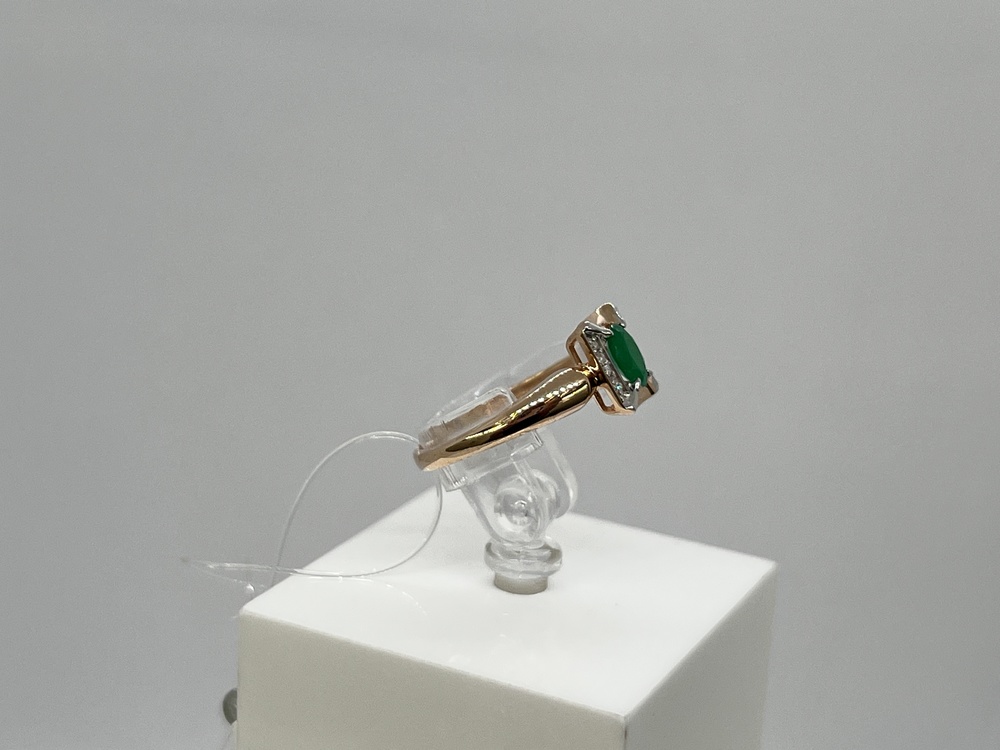 КОЛЬЦО Бриллиант, изумруд (Au 585)