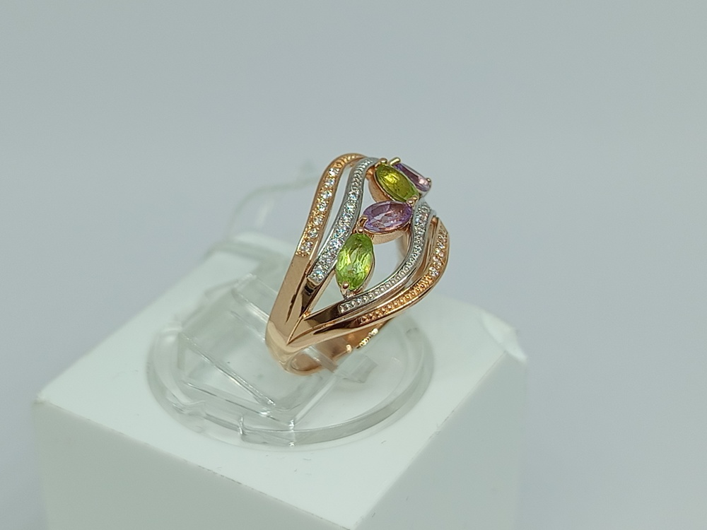 КОЛКМИ585 КОЛЬЦО С КАМНЯМИ (Au 585)