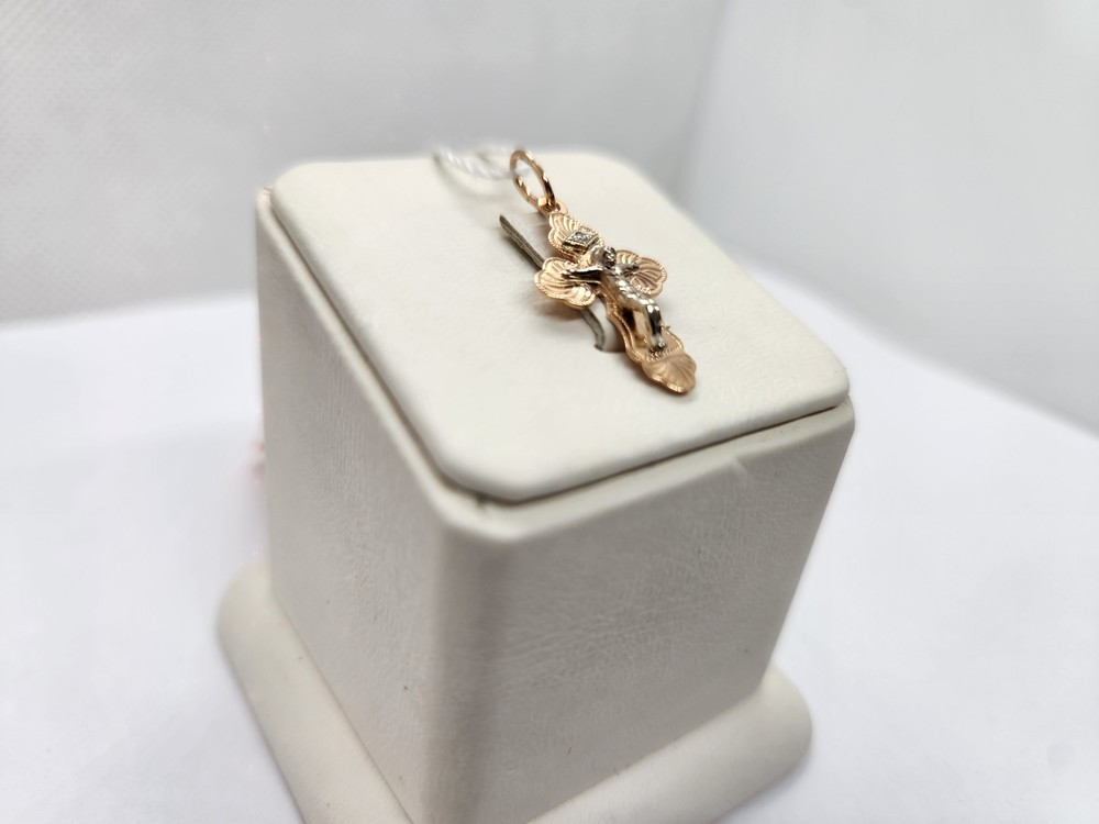 ПОДВЕСКА КРЕСТ С КАМНЕМ (Au 585)