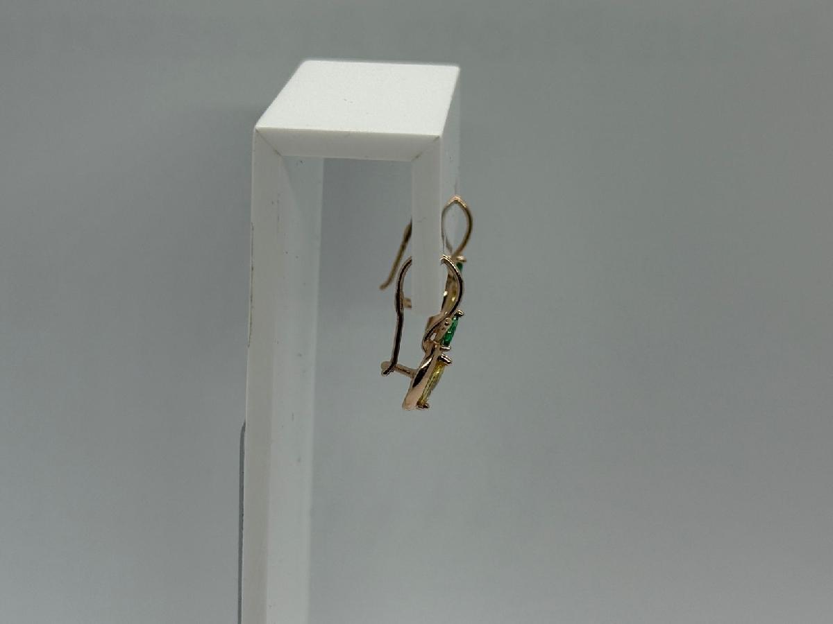 СЕРЬГИ ПЕТЕЛЬКА с камнями (Au 585)