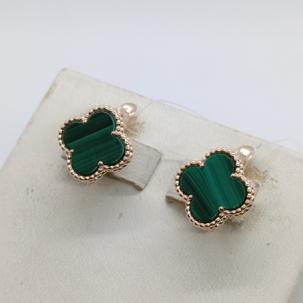СЕРЬГИ МАЛАХИТ (Au 585)