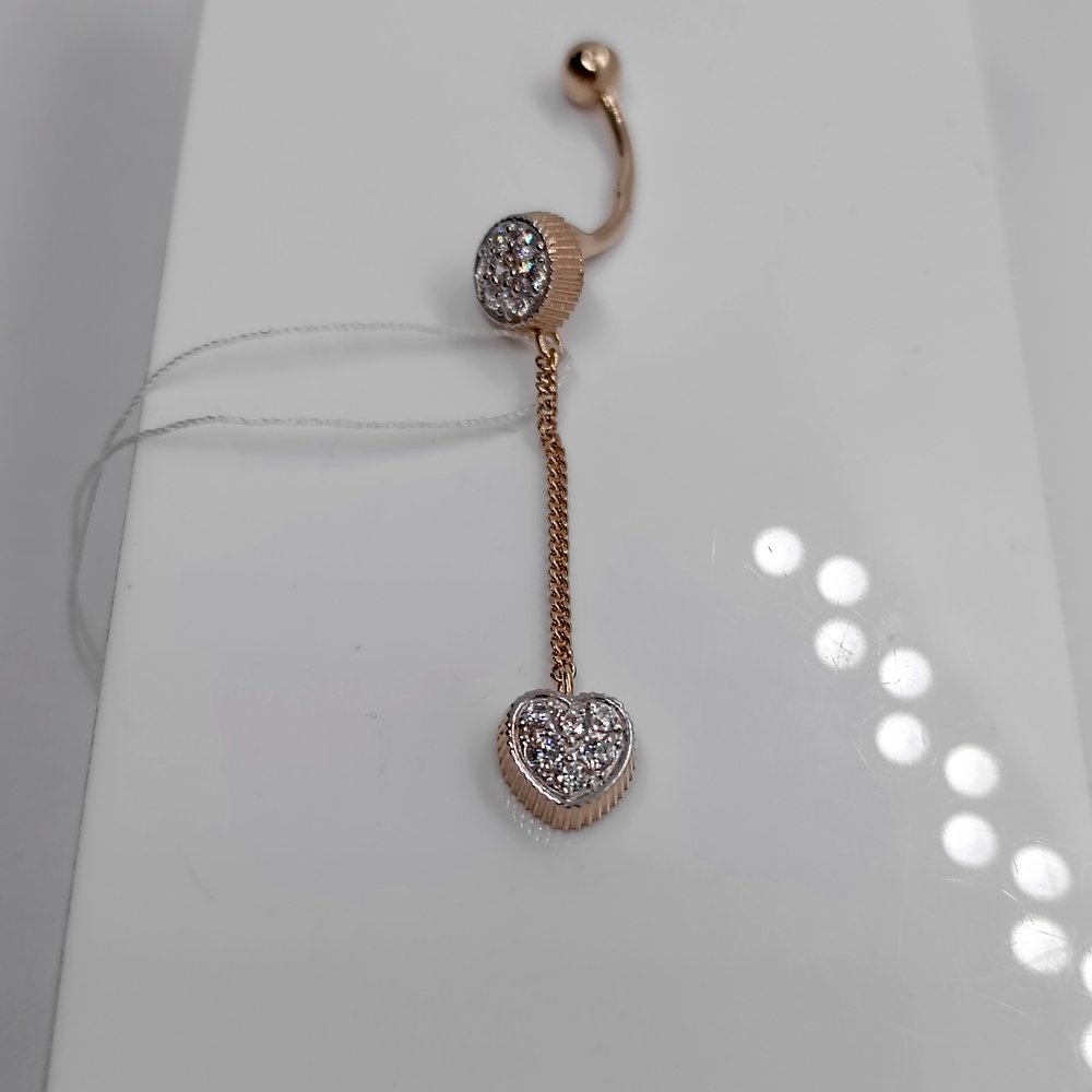 ПИРСИНГ В ПУПОК с камнями (Au 585)