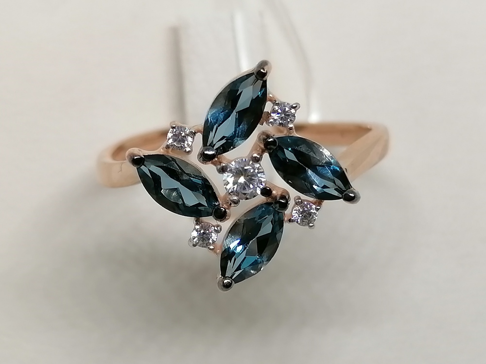 КОЛЬЦО С КАМНЯМИ (Au 585)