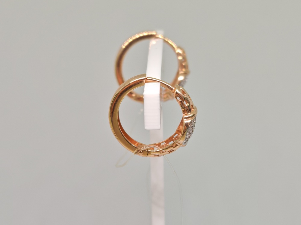 С5015 СЕРЬГИ КОЛЬЦА с камнями (Au 585)