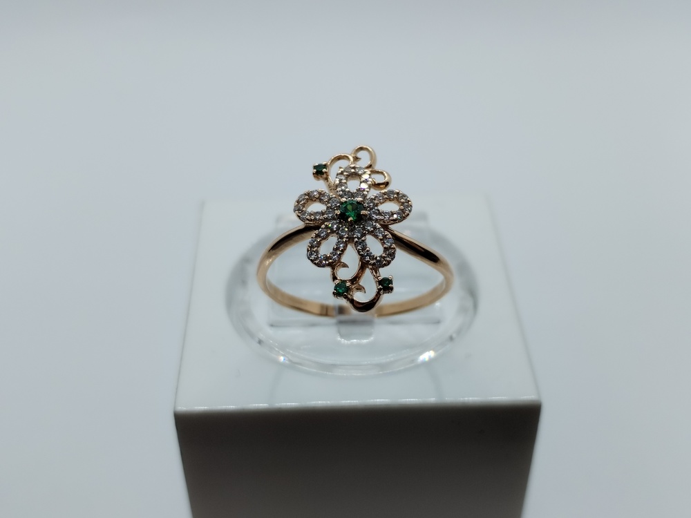 КОЛЬЦО С КАМНЯМИ (Au 585)