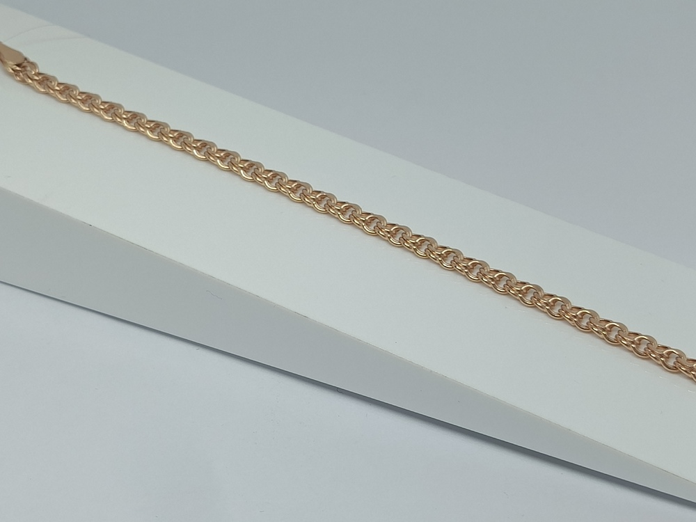 7080200П-17 БРАСЛЕТ ПУСТОТЕЛЫЙ Бисмарк (Au 585)