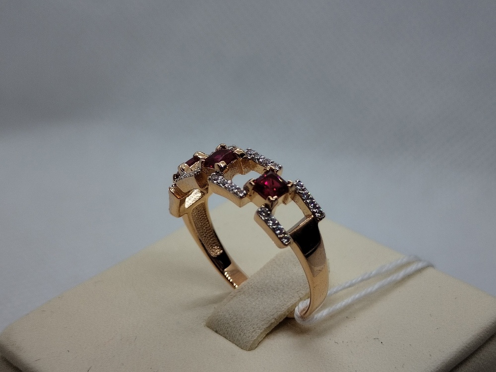 КОЛЬЦО С КАМНЯМИ (Au 585)