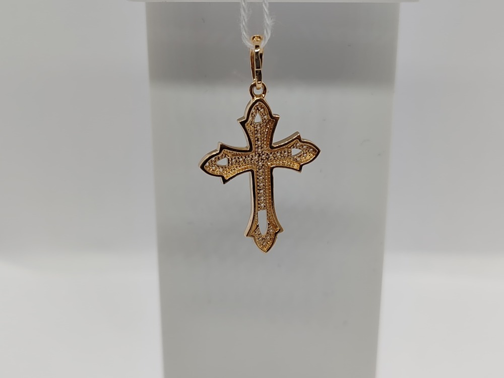 ПОДВЕСКА КРЕСТ С КАМНЯМИ (Au 585)