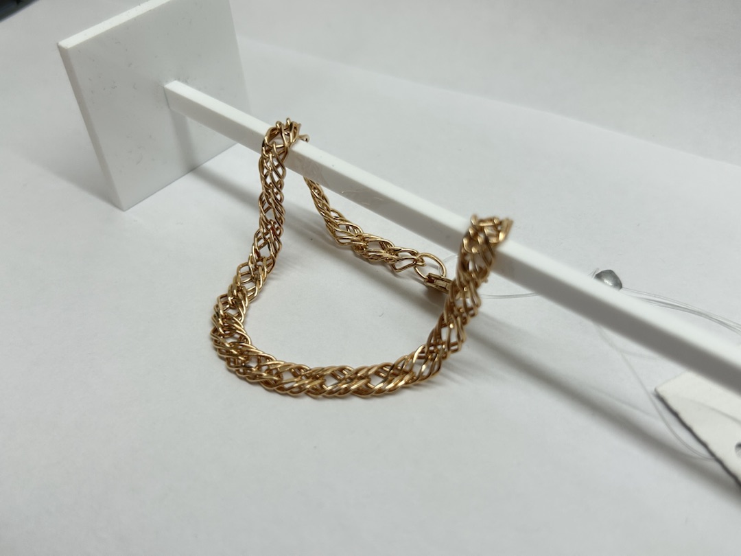 БРАСЛЕТ ПУСТОТЕЛЫЙ Ромб тройной (Au 585)