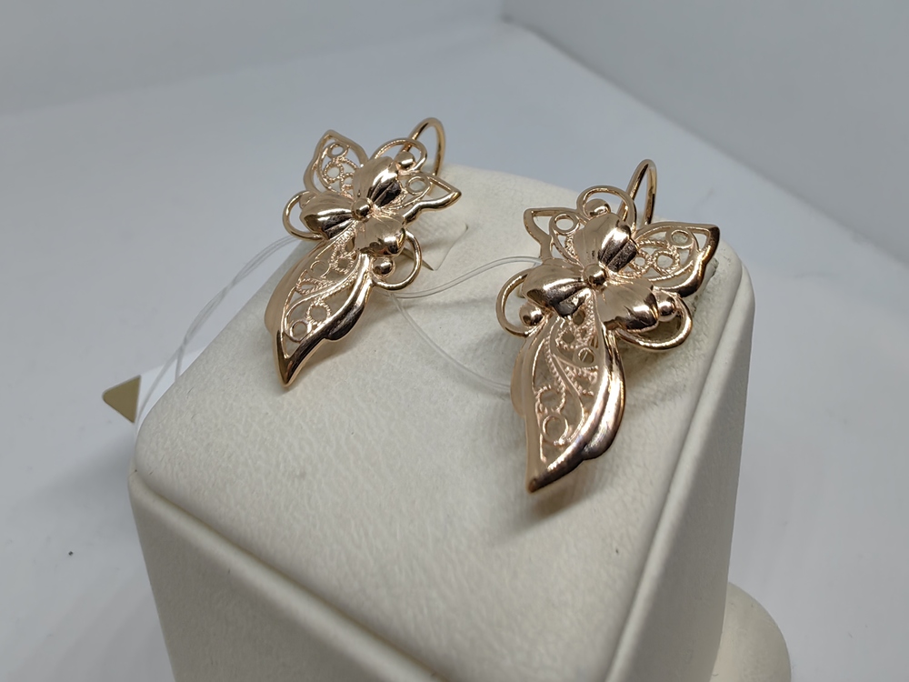 СЕРЬГИ ПЕТЕЛЬКА без камня (Au 585)