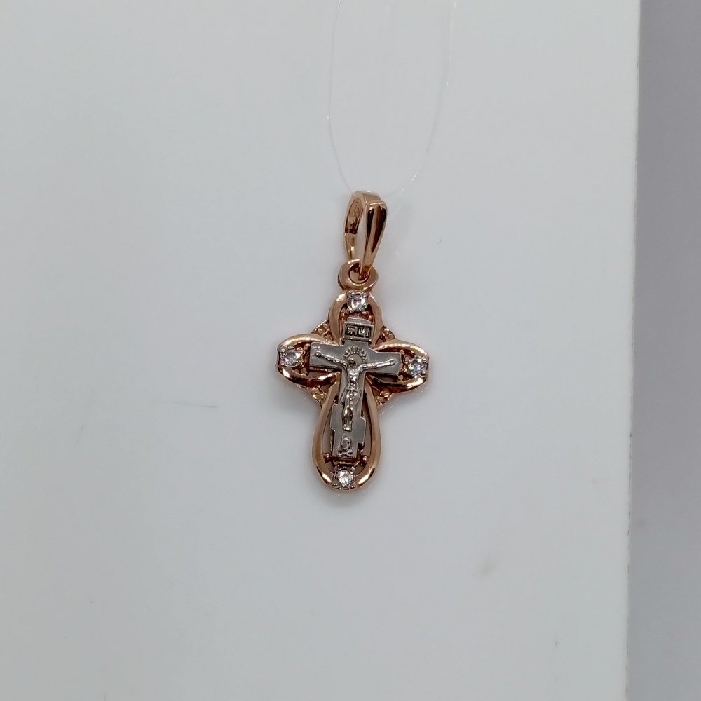 ПОДВЕСКА КРЕСТ с камнями (Au 585)