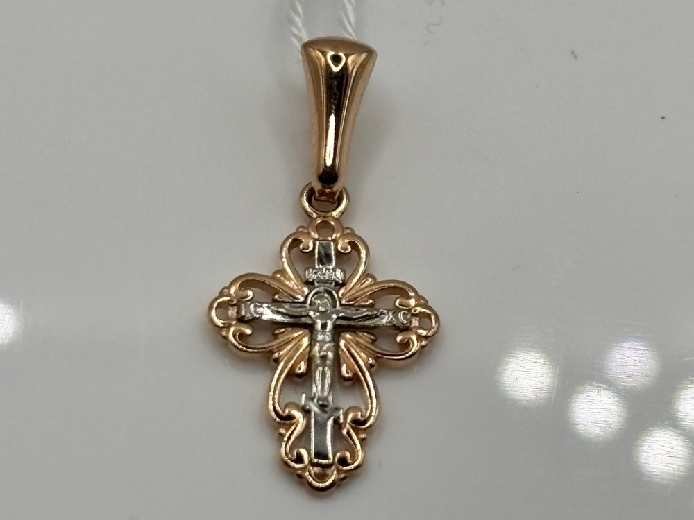 ПОДКБК585 ПОДВЕСКА КРЕСТ БЕЗ КАМНЯ (Au 585)