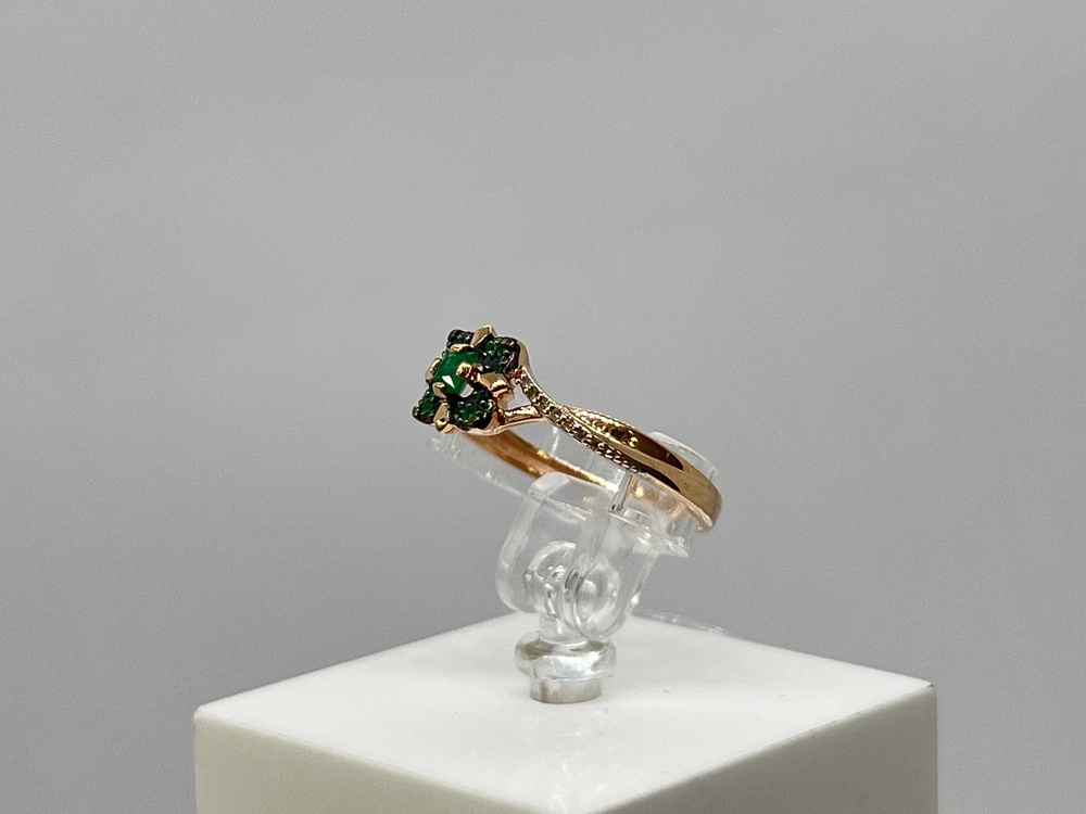 КОЛЬЦО Бриллиант, изумруд (Au 585)