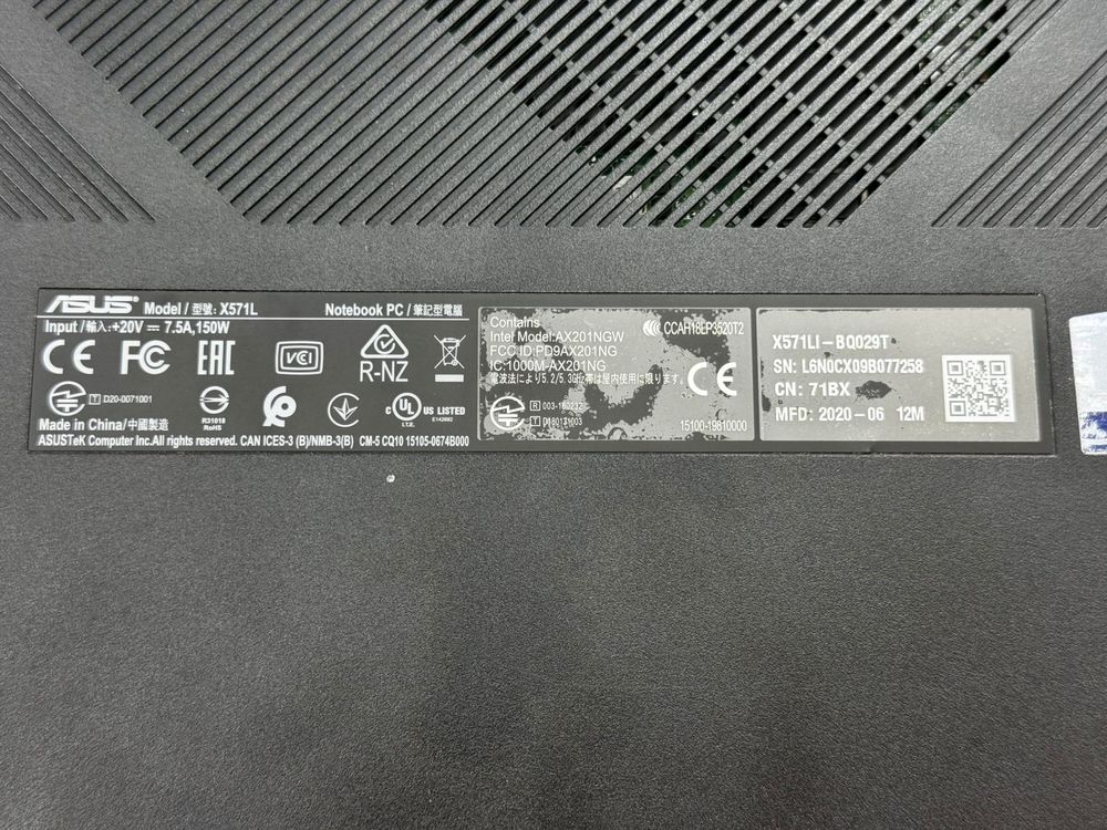 Ноутбук ASUS; Core i5-10300H, GeForce GTX 1650 TI, 8 Гб, 500 Гб, Нет