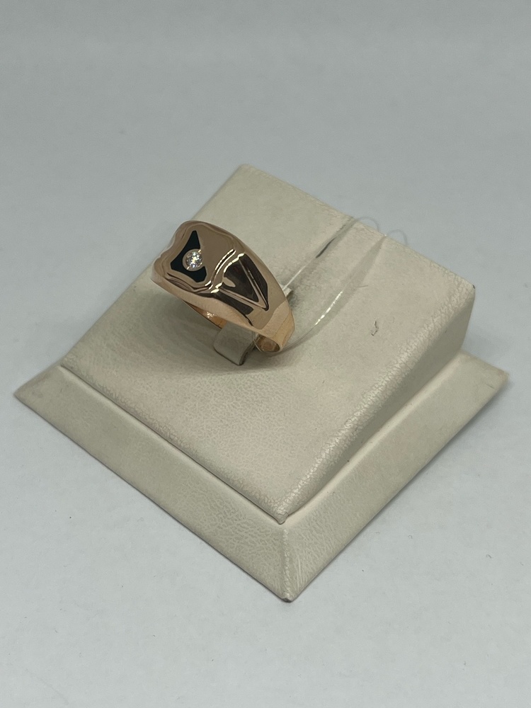 КОЛЬЦО ПЕЧАТКА Эмаль с камнем (Au 585)