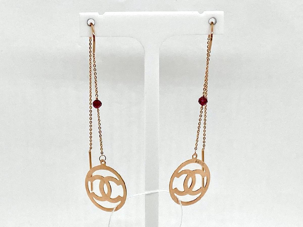 СЕРЬГИ ПРОДЕВКИ с камнем (Au 585)