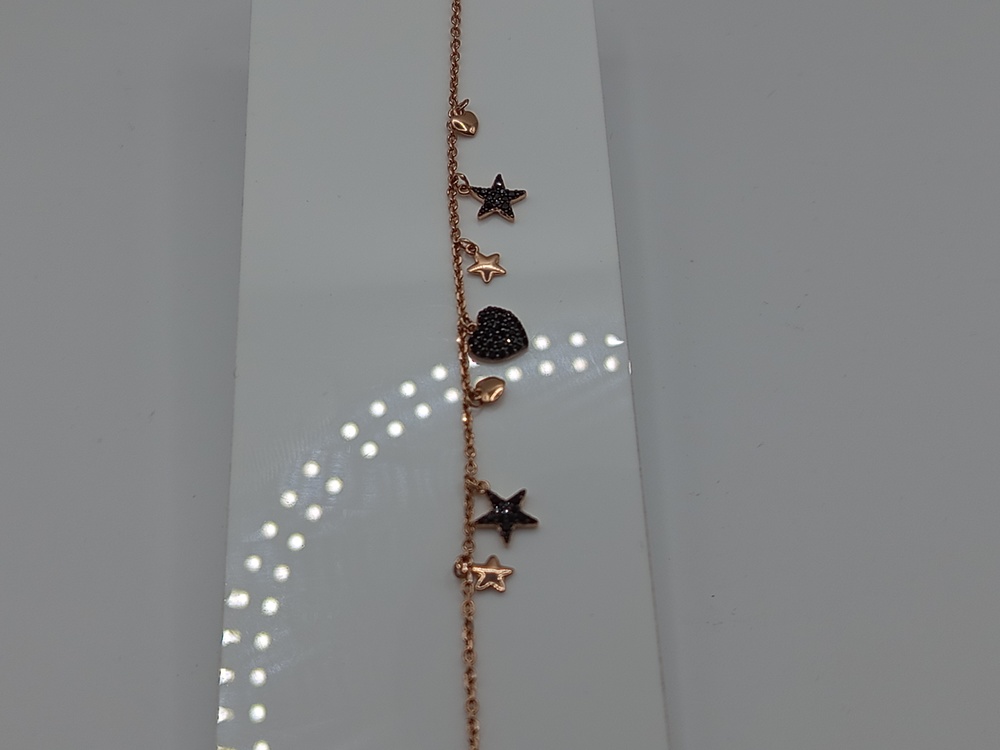 01-717214 БРАСЛЕТ НА НОГУ с камнями (Au 585)