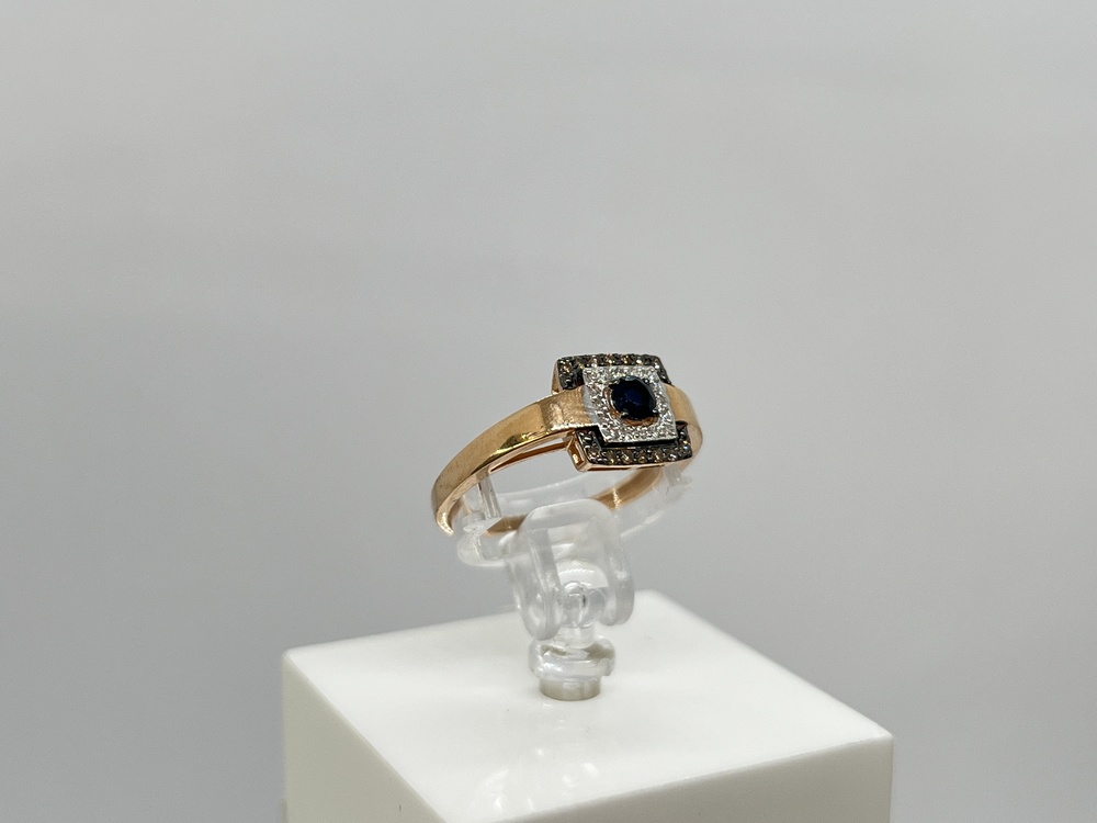 КОЛЬЦО Бриллиант, сапфир (Au 585)