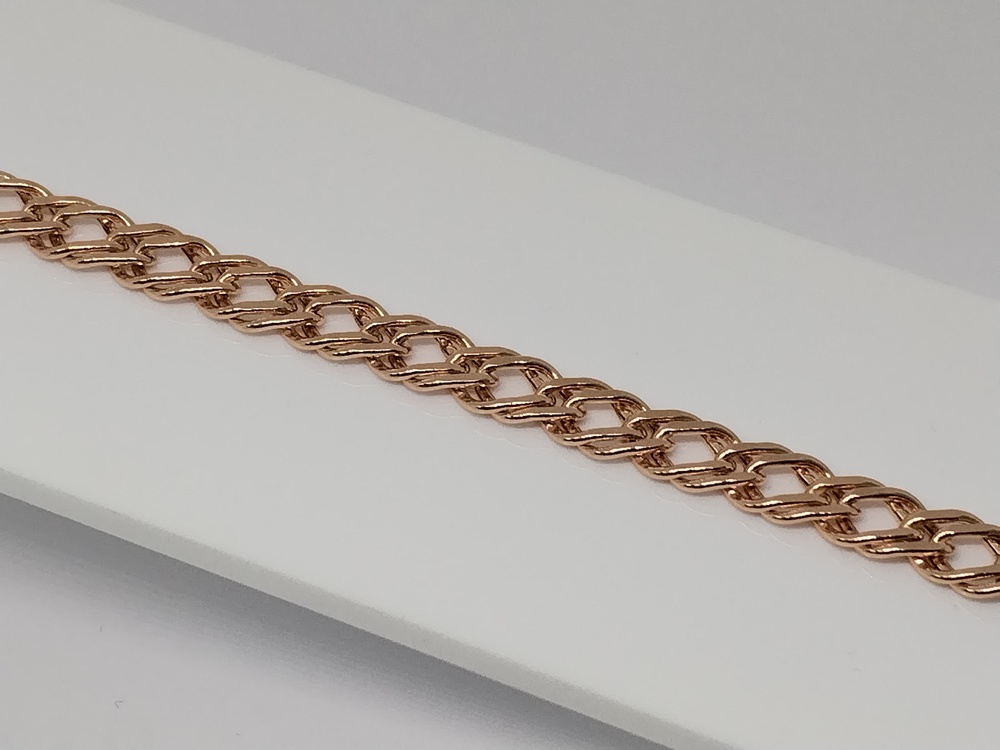 БРАСЛЕТ ПУСТОТЕЛЫЙ Ромб двойной Au 585