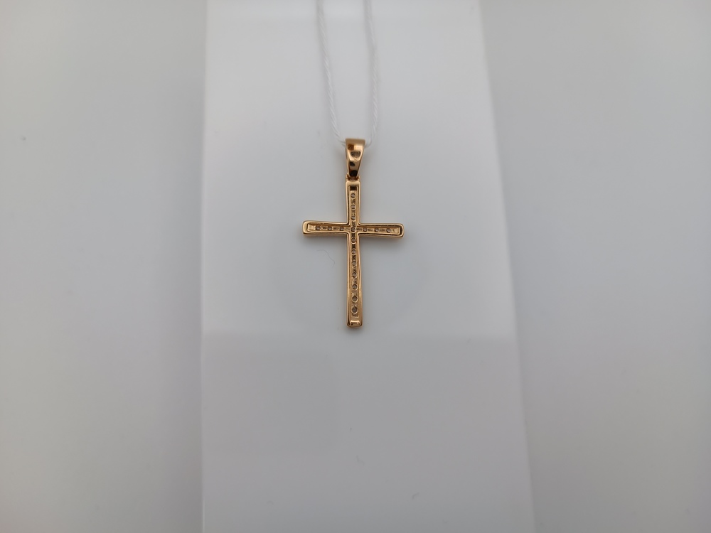 ПОДККИ585 ПОДВЕСКА КРЕСТ С КАМНЯМИ (Au 585)