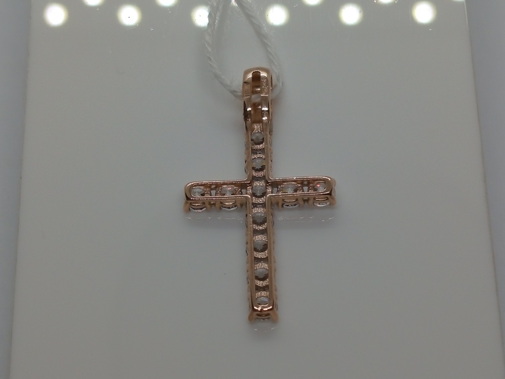 ПОДВЕСКА КРЕСТ С КАМНЯМИ (Au 585)