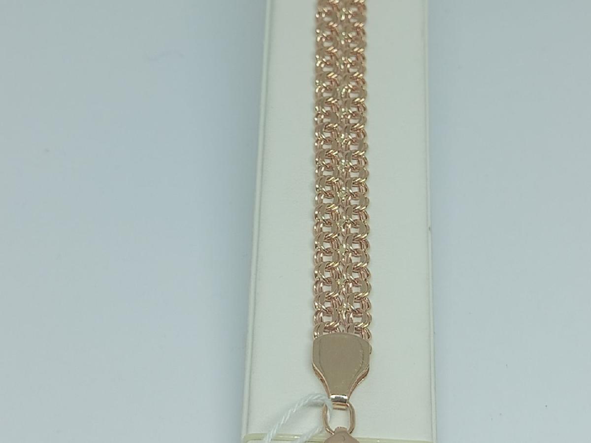 Бисмарк Б70 Двухрядный БРАСЛЕТ ПУСТОТЕЛЫЙ (Au 585)